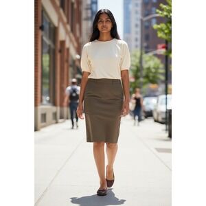 GAP Stretch Cotton‎ Blend Pencil Skirt Brown Size 4 Office Workwear